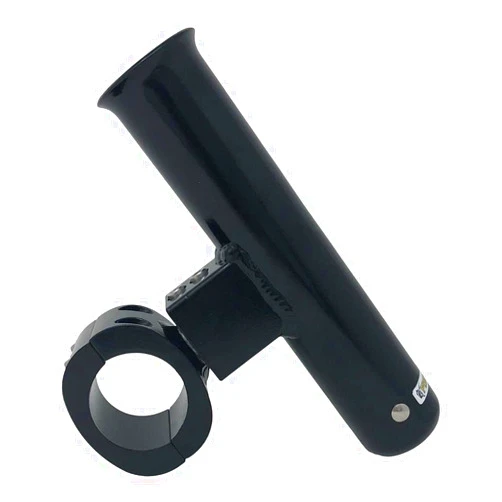 FISHMASTER MARINE TOWERS AND ACCESSORIES Fishmaster Adjustable T-Top Rod Holder - Marine Grade Aluminum, Rail Mount, Universal Fit - Black/White/Silver