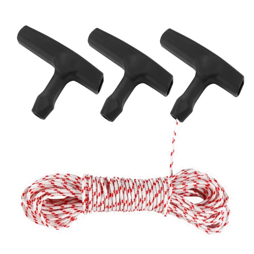Qtcial Pull Rope for Small Engine, 3.0mm 10-Meter Lawn Mower Pull Cord with Starter Handles, Recoil Starter Rope Fit for Stihl, Husqvarna, Poulan - Ideal for Chainsaws, Trimmers and Brush Cutters