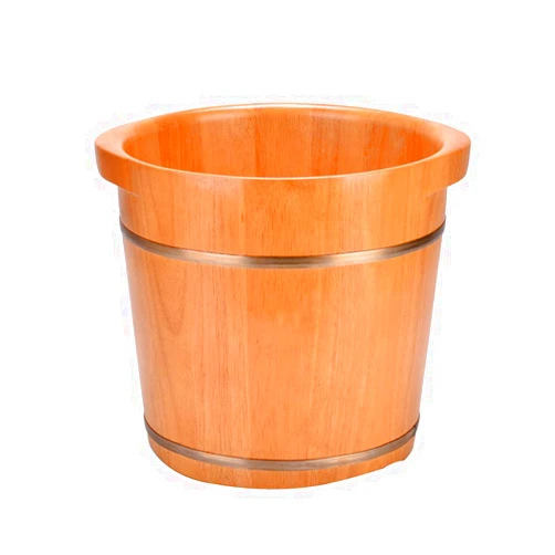 Katzowen Foot Spa Bath Foot Tub,Oak Foot Washing Wooden Barrel,Smooth and Delicate Pedicure Barrels,Household Solid Wood Footbath Foot Spa Bath Massager (Color : Without Lid)