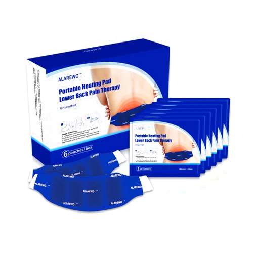 ALAREWO Portable Lower Back & Hip Pain therapy Patches Wearable Air Activated Heat Wraps Disposable Steam Heat Pads Multi purpose for Waist Belly Neck Ache, Sore Muscle, Menstrual Cramps, L/XL 6 Pack