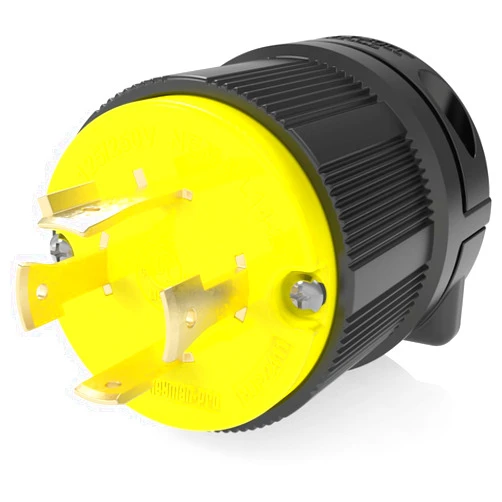 Journeyman-Pro 2411 20 Amp, 125/250 Volt, NEMA L14-20P, 3P, 4W, Locking Male Plug Connector, Black Industrial Grade, Grounding 5000 Watts Generator Rating (L14-20P Male Plug)