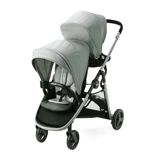 Graco Ready2Grow LX 2.0 Double Stroller Features Bench Seat and Standing Platform Options, Clark
