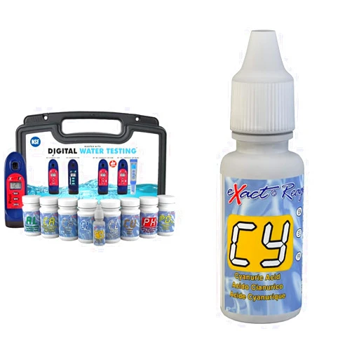 Industrial Test Systems ITS Pool Exact EZ Photometer Master Test Kit with Cyanuric Acid Reagent - 10 Parameters - F/C/T Chlorine, pH, Alkalinity, Calcium, Copper, Salt, Phosphate | 25 Tests | NSF Certified