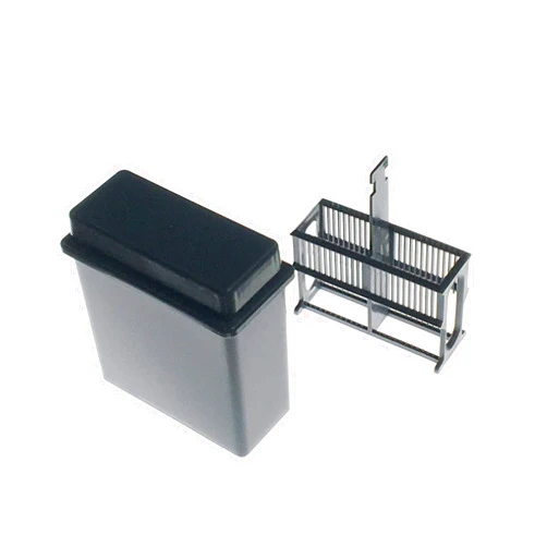 MUHWA 24 Places Microscope Slides Staining Rack and Jar, Gray