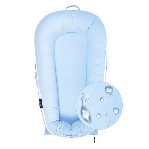 MEXXI Waterproof Corduroy Lounger Cover for Dockatot Deluxe+ Docks | MEXXI Breathable Cotton Baby Lounger Extra Cover | Hypoallergenic Baby Nest Replacement Cover (Cover Only) (Baby Blue)