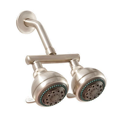 Zoe Manufacturing First Mate Double Shower Head System, Brushed Nickel