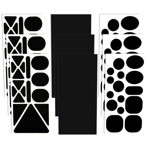 Syhood 9 Sheets 96 Pcs Nylon Repair Patches Self Adhesive Patch Different Size and Shapes Clothes Waterproof Lightweight Clothing Fabric Repair Patch for Down Jacket, Tent Clothes, Outerwear(Black)