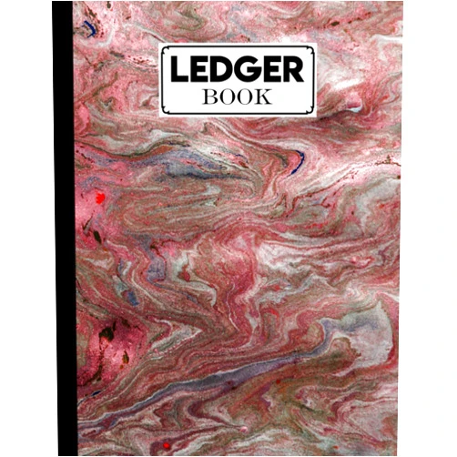 Leonhard Hohmann Ledger Book: Record Income and Expenses With Marbled Pink Cover, 120 Pages, Size 8.5