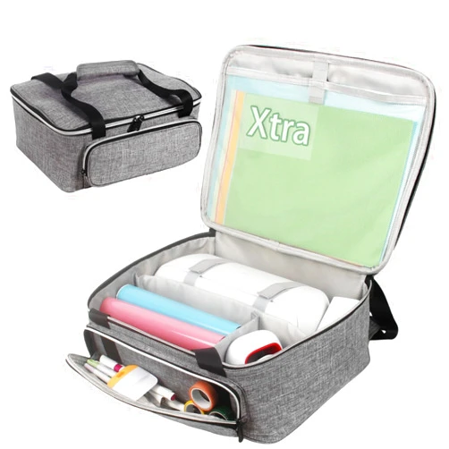 LOPASA Carrying Case for Cricut Joy Xtra, Tote Bag for Extra Machine Storage, Dust Cover, and Travel Carry, Xtra Accessories Bundles Organization and Protection, Store Various Supplies(Grey)