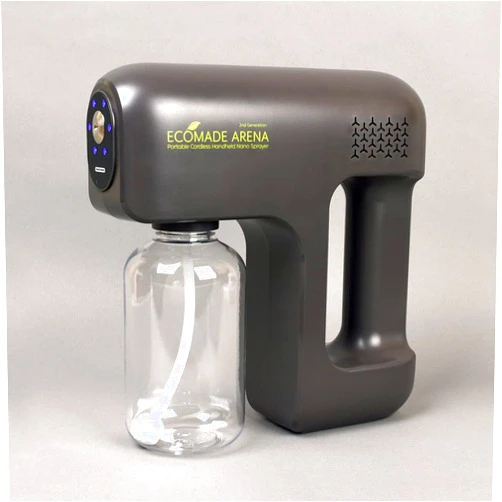 ECOMADE ARENA Portable Cordless Handheld Nano Mist Sprayer Fogger ULV Atomizer for Home, Office, School, or Garden (Gray)