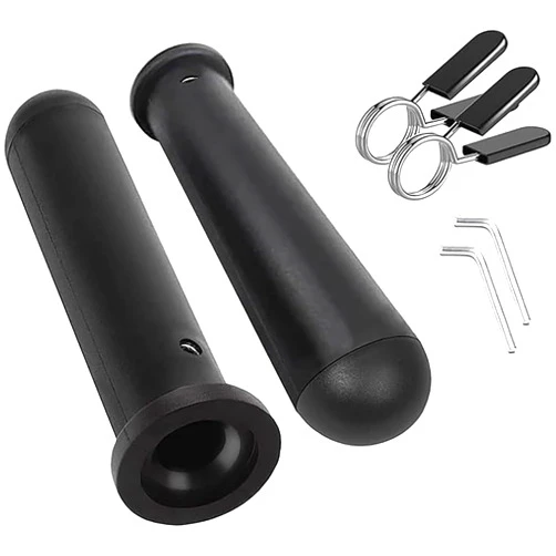 Laboomkey Olympic Adapter Sleeve 8 inch，Converts 1 inch Standard Weight Plate Posts to 2 inch Olympic Weight Plate Posts for use with barbells， Removeable end Cap （2PCS）