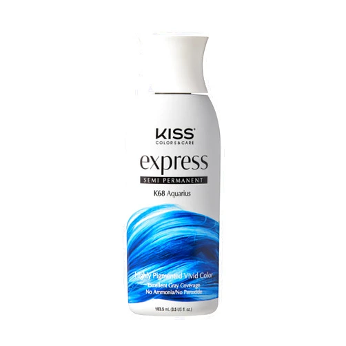 Kiss Express Semi-Permanent Hair Color 100mL (3.5 US fl.oz) (1 PACK, Aquarius)