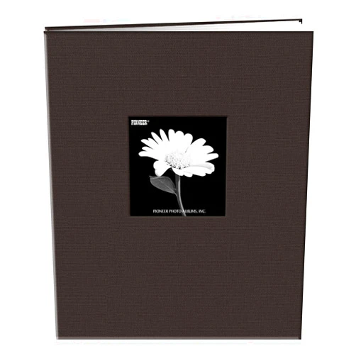Pioneer Photo Albums Pioneer MB-811CBFBLK 8 1/2 Inch by 11 Inch Postbound Fabric Frame Cover Memory Book, Deep Black