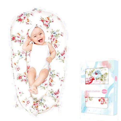 Pucmaoci Baby Lounger Cover for Dockatot Deluxe + | 100% Cotton Hypoallergenic Newborn Premium Quality Spare Cover(Cover Only) (Rose)