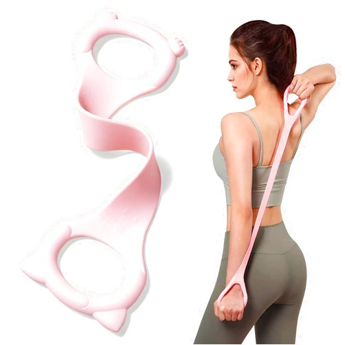 Spectent Figure 8 Fitness Resistance Band with Handles, Arm & Back Training Elastic Rope for Pure Barre Workout, Chest, Shoulder Stretching Exercise Equipment for Yoga, Pilates & Physical Therapy.