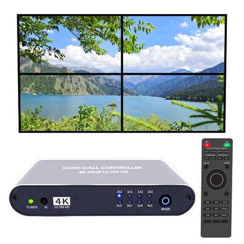 Iseevy Video Wall Controller 2x2 4K UHD TV Wall Controller 1X2 2X1 1X3 3X1 1X4 4X1 Support 4K30 HDMI Input for max 4 TV Splicing Display