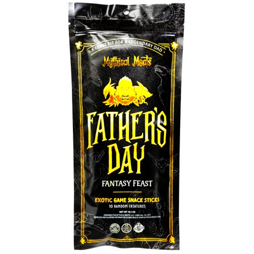 Mythical Meats Father’s Day Fantasy Feast Gift Pack – 10 Random Exotic Game and Beef Snack Sticks – Dried & Dehydrated Meats Seasoned to Perfection – High Protein Snacks Fit for a Legendary Dad