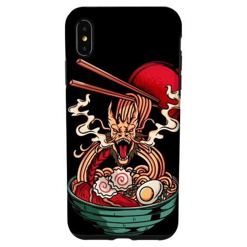 Handdrawn Finds iPhone XS Max Ramen Noodles Dragon Samurai Japan Asian Martial Arts Case