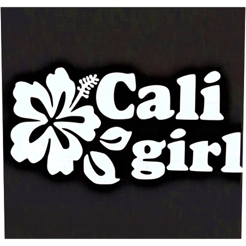 TAMZAM California Girl Cali Girl West Coast Decal Vinyl Sticker White Cars Trucks Vans SUV Laptops Walls Glass Metal - 6 inches