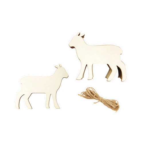 Xonzmmk 30 Pack 4 Inch Wood Lamb Sheep Cutouts Unfinished Wooden Lamb Sheep Hanging Ornaments DIY Farm Animal Craft Gift Tags for Home Party Decoration Craft Project