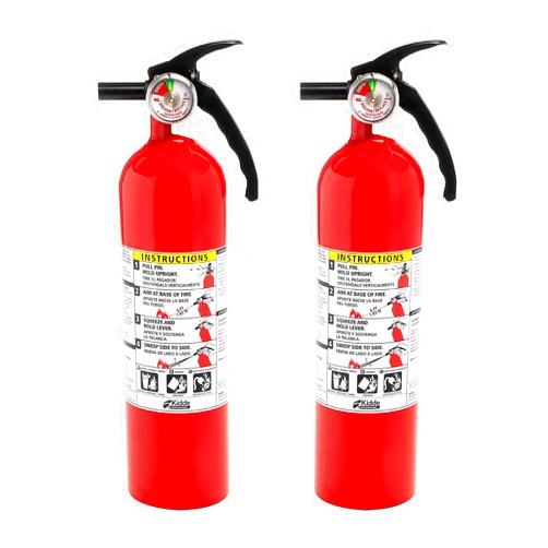 Kidde Fire Extinguisher for Home, 1-A:10-B:C, Dry Chemical Extinguisher, Red, Mounting Bracket Included, 2 Pack