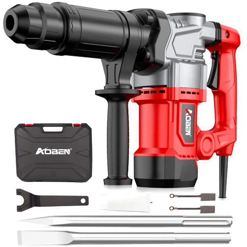 AOBEN SDS-MAX Demolition Jack Hammer Concrete Breaker, Demo Chipping Hammer, 1500W Electric Jackhammer, with Vibration Control and Safety Clutch, Includes Tool Case, Chisels