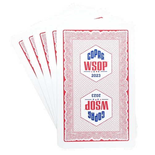 Generic WSOP 2023 Tournament Played 100% Plastic Playing Cards - Narrow Size (Bridge) (Standard Index, Red)