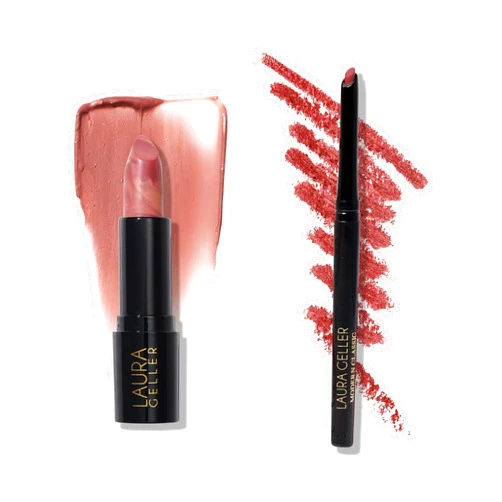 LAURA GELLER NEW YORK Italian Marble Sheer Lipstick, Al Fresco + Modern Classic Lip Liner, Major Mauve