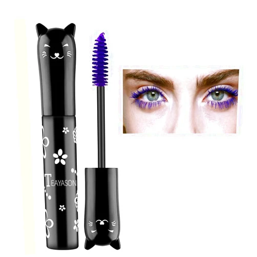 Easilydays 6 Colors Colored Waterproof Mascara for Eyelashes Set, Colorful Mascara Long Lasting Thick Mascara Rainbow Color Fiber Charming Mascara Makeup, Cosplay Brown White Black Pink Purple Blue Eye Lashes Party Stage Use (#03 Purple)