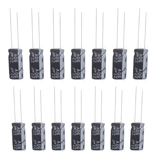 ALLECIN 22uF 50V 5x11mm Electrolytic Capacitor 22 UF MFD 50 Volt 0.2x0.43in Aluminum Capacitors (Pack of 15)