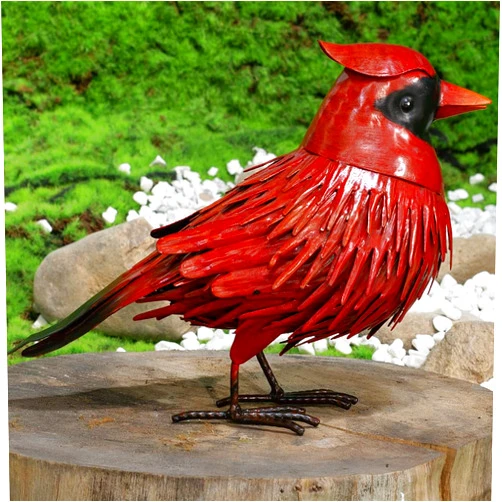 Natelf Cardinal Statue Metal Bird Yard Art, Garden Sculptures & Statues Large Red Birds Outdoor Decor, Gifts for Christmas/Mom/Grandma/Wife/Daughter/Sister/Aunt