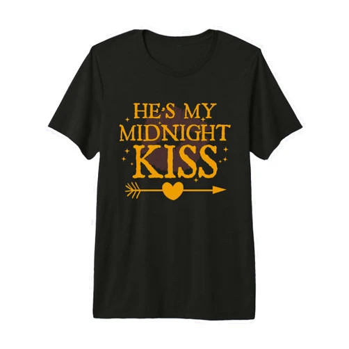 Funny Saying New Year's Eve Party Countdown Event He's My Midnight Kiss Happy New Year Matching Couples Premium Tri-Blend T-Shirt