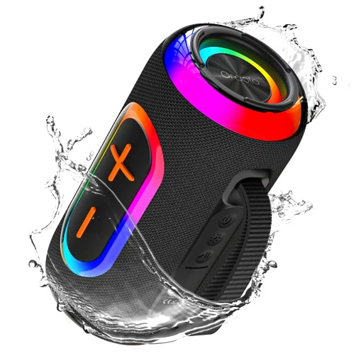 Oraolo Portable Bluetooth Speaker with 24W Loud Stereo Sound, Colorful RGB Lights, TWS Pairing, Bluetooth 5.4, 15H Playtime, Support AUX/TF Card, Wireless Speaker for Outdoor Party Home