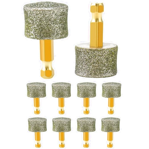 QWORK Dog Nail Grinder Replacement Head, 10 PackPet Nail Grinder Diamond Tip Replacement, Professional Spare Grinding Head for Electric Pet Paw Trimmer Nail Grinder, Dog Claw Smoothing Grinder Bits