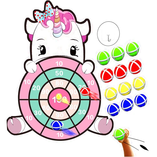 DQMOON Kids Toys for 3-12 Year Old, 30”Large Dart Board Kids Sports&Outdoor Play Toys with 12 Sticky Balls,Indoor/Outdoor Party Games Outside Toys for Kids Age 8-12