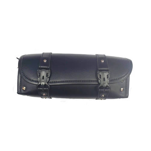 TOP NOTCH PARTS Universal Tool Storage PU Leather Motorcycle Saddlebag Handlebar Fork Sissy Bag For Honda Kawasaki Suzuki Yamaha Sportster