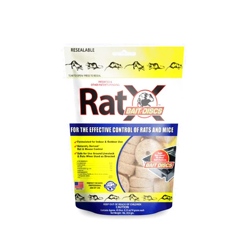 RatX EcoClear Products 620118, RatX Bait Discs, All-Natural Humane Rat and Mouse, 1 lb. Bag Contains 45 Discs