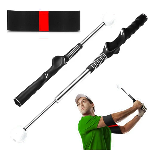 Sio & Tan Retractable Golf Swing Trainer Aid, Golf Grip Trainer, Golf Swing Training Arm Band, Warm-up, Right-Handed Golf Club for Indoor Practice, Golf Accessories, Strength & Tempo Training Chipping Hitting