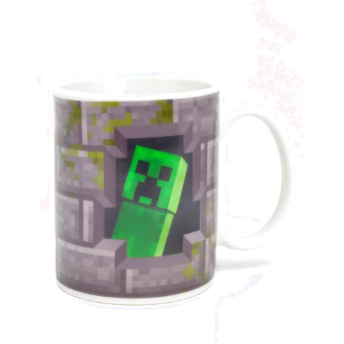 Vanilla Underground Minecraft Creeper Inside 11oz/312ml Heat Changing Ceramic Grey Mug