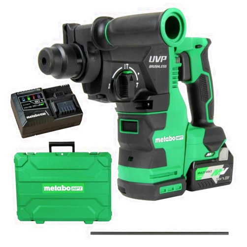 Metabo HPT Cordless 36V MultiVolt™ Rotary Hammer Kit | SDS Plus | 1-1/8-Inch | LED Level | User Vibration Protection | Optional AC Adapter | DH3628DA