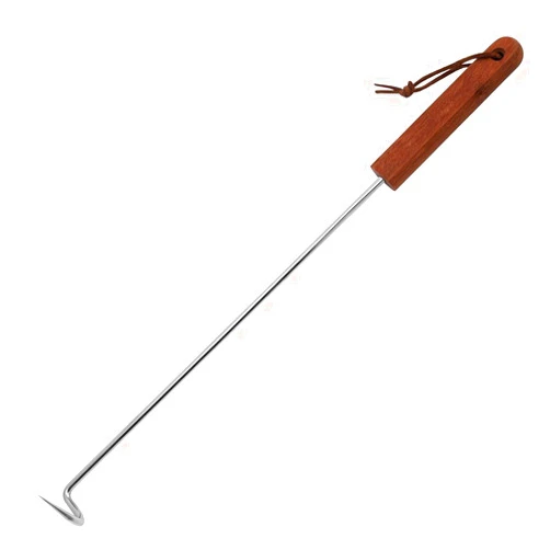 Generic BBQ Food Flipper,Stainless Steel BBQ Meat Turner Hook for Grilling Smoking Griddle,Pig Tail Food Turner Smoking Accessories for Grilling,Flipping Vegetables and Meat Great Tool for BBQ (17inch)