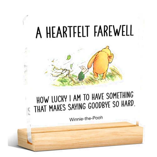 POPIPU ART Leaving Gifts, Farewell Gifts for Coworkers Friend Work Besties, Retirement New Job Going Away Gifts Acrylic Desk Sign Decor