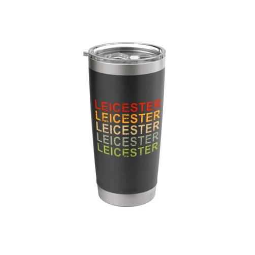 CQ England Vacation Design Retro Leicester England UK, English Pride, Leicester Stainless Steel Insulated Tumbler
