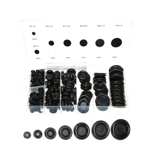 Bykswil 170 Pcs Rubber Grommet Firewall Hole Plug Assortment in 7 Common Sizes,Set Electrical Wire Gasket for Auto Body and Sheet Metal