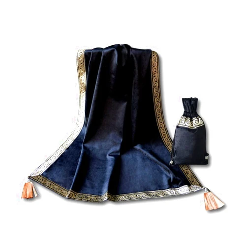 ARTABLE Tarot Cards Table Cloth Altar Tablecloth Velvet Square Divination Wicca Tapestry Small Tablecloth with Tarot Pouch 25.6 x 25.6 Inch (Black)
