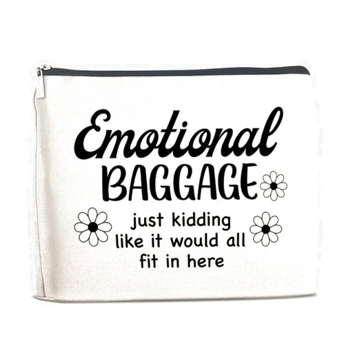 FYDHQSS Funny Hostess Gifts Makeup Bag, Gag Gift for Women Mom Grandma Birthday Emotional Baggage Cosmetic Bag with Zipper Travel Toiletry Pouch for Purse