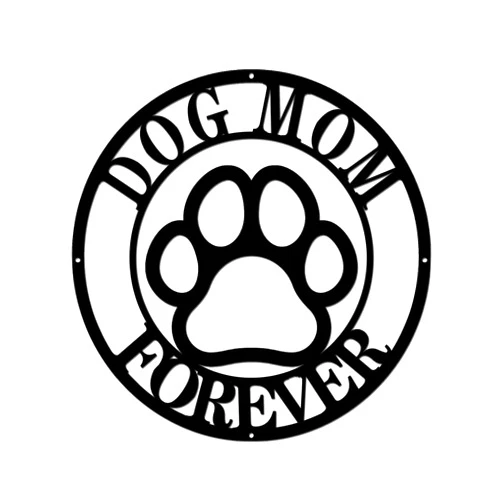 IFHUH Custom Name Paw Print Sign Metal Sign Personalized with Pet name Sign Dog Wall Decor Pet Lover Metal Sign Custom Dog House Decor Sign Dog Name Plate Sign