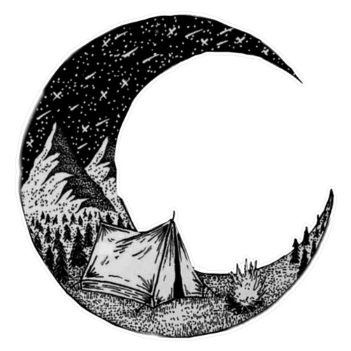 PNP Graphics Generic Camping Moon Sticker Vinyl Decal Wall Laptop Window Car Bumper Sticker 5 Inch, PNP-CAMP-STICKERS-267