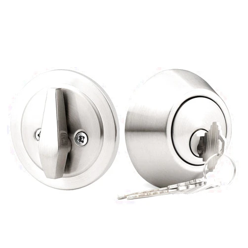 Probrico Single Cylinder Deadbolts Brushed Nickel Keyed Alike (Combo Packs), Keyway Keys Handleset, 3 Keys Anti-Theft Interior& Exterior Door Hardware (for Entrance Lock and Front Gate)