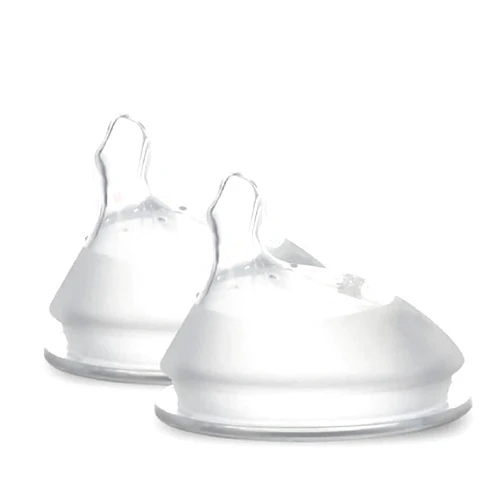 Haakaa Generation 3. Silicone Baby Bottle Nipples, Orthodontic, Anti-Colic, Wide Neck, 100% Medical Grade Silicone, Fit All Haakaa Baby Bottles, 2 PK (Size L (2-Pieces))